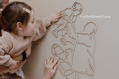 Linienporträt aus Holz · Medium